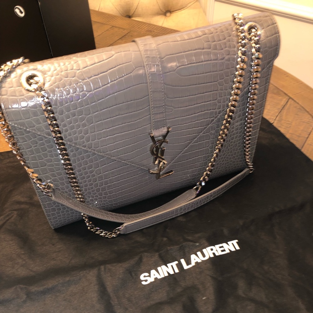 YSL Crocodile Large Envelope Bag